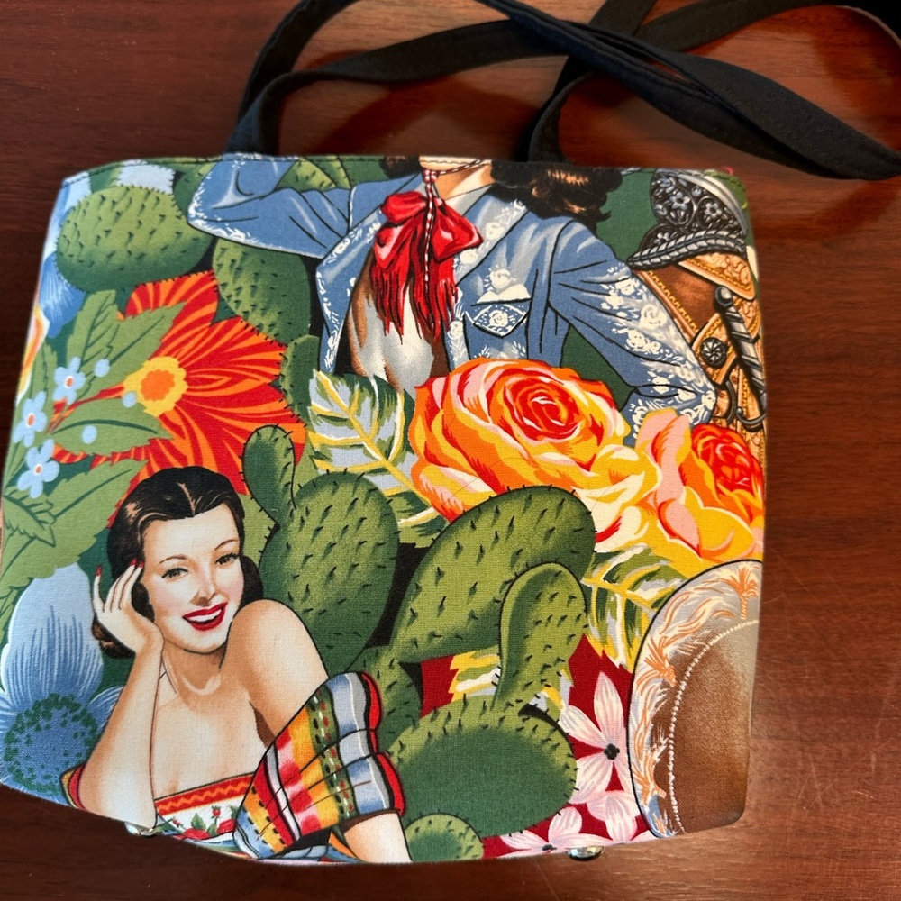Cacti & Cowgirl Purse. Fabric Handbag.